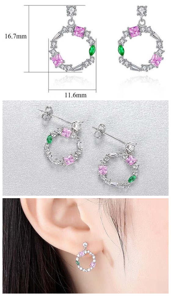 Sterling Silver Cubic Zirconia Hoop Earrings