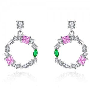 Sterling Silver Cubic Zirconia Hoop Earrings