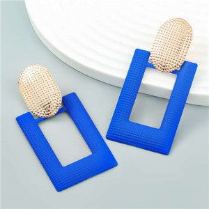 New Arrival!! Fashionable Square Geometric Design Earrings - Blue