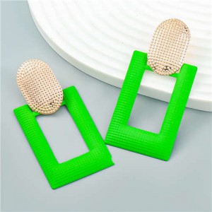 New Arrival!! Fashionable Square Geometric Earrings - Green