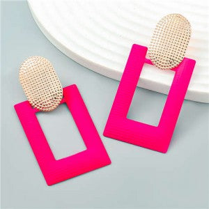 New Arrival!! Fashionable Square Geometric Earrings - Rose