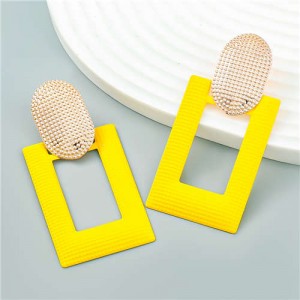 New Arrival!! Fashionable Square Geometric Earrings - Yellow