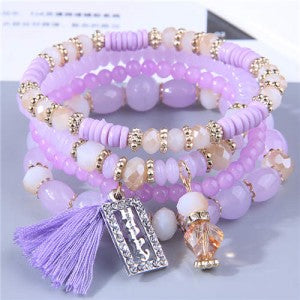 New Arrival!! Multi-layer Charm Bracelet - Purple