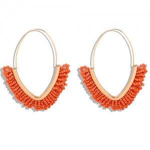 New Arrival!! Water Drop Design Bead Earrings - Orange